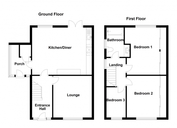 Floor Plan Image for 3 Bedroom Semi-Detached House for Sale in Lumb Lane, Liversedge