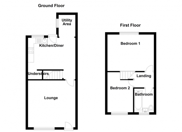 Floor Plan Image for 2 Bedroom Terraced House for Sale in Dymond Grove, Liversedge