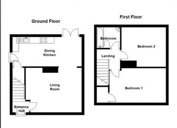 Floor Plan Image for 2 Bedroom Semi-Detached House for Sale in Lumb Lane, Liversedge