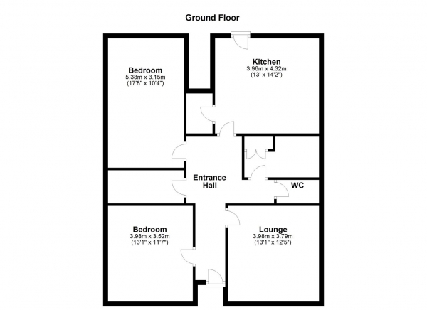 Floor Plan Image for 2 Bedroom Detached Bungalow for Sale in Trafalgar Street, Batley