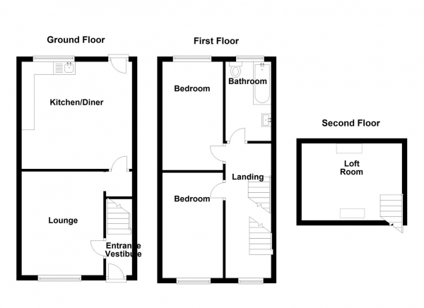 Floor Plan Image for 2 Bedroom Terraced House for Sale in Powell Street, Heckmondwike