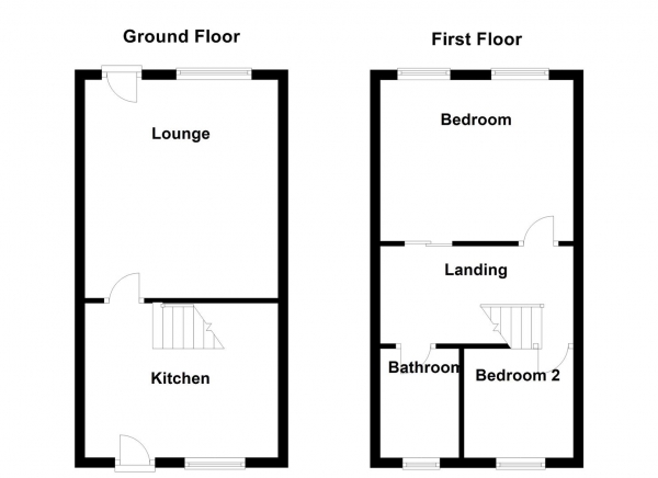 Floor Plan Image for 2 Bedroom Terraced House for Sale in Wetherill Terrace, Dewsbury