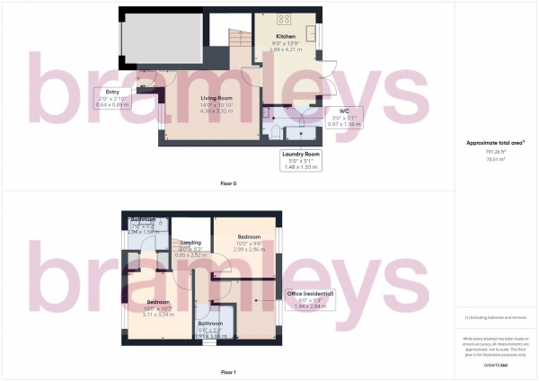 Floor Plan for 3 Bedroom Detached House for Sale in Hawthorn Court, Dewsbury, WF12, 7SY - Offers Over &pound280,000