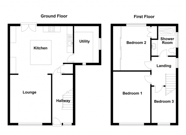 Floor Plan Image for 3 Bedroom Semi-Detached House for Sale in Lumb Lane, Liversedge