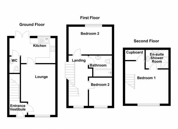 Floor Plan Image for 3 Bedroom Town House for Sale in Westfield Street, Heckmondwike