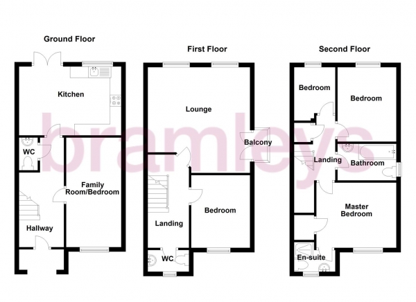 Floor Plan Image for 4 Bedroom Town House for Sale in Spring Place Court, Mirfield