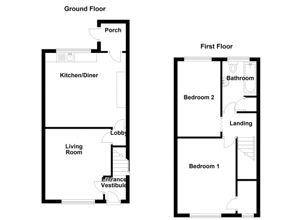 Floor Plan Image for 2 Bedroom Property for Sale in Church Street, Heckmondwike