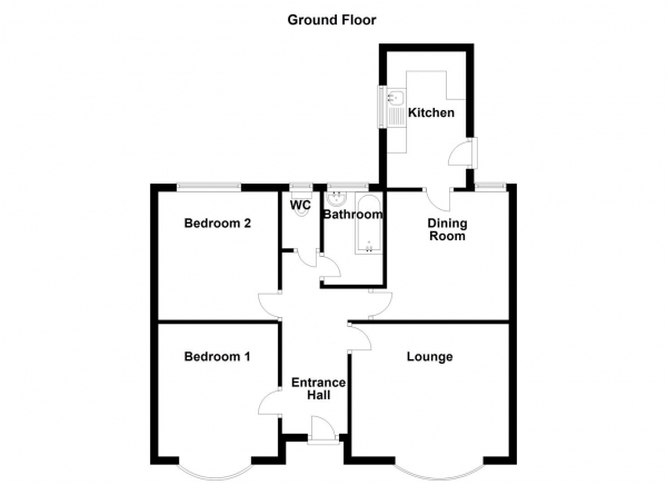 Floor Plan Image for 2 Bedroom Detached Bungalow for Sale in Dale Lane, Heckmondwike