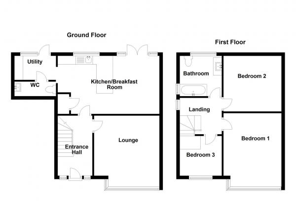 Floor Plan Image for 3 Bedroom Semi-Detached House for Sale in Beechwood Avenue, Mirfield