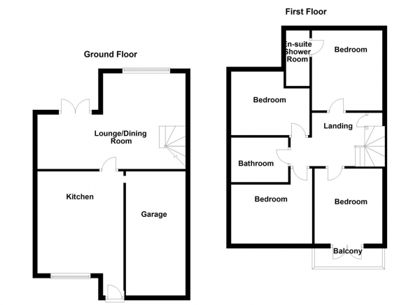 Floor Plan Image for 4 Bedroom Property for Sale in Greenside Court, Mirfield