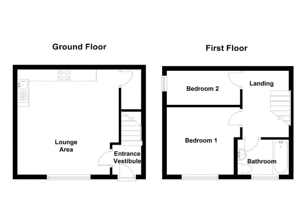 Floor Plan Image for 2 Bedroom Terraced House for Sale in Flash Lane, Mirfield