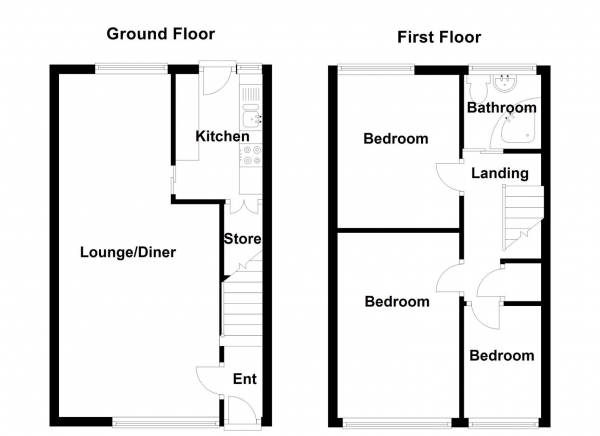 Floor Plan Image for 3 Bedroom Town House for Sale in St Michael's Close, Thornhill