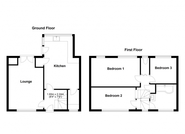 Floor Plan Image for 3 Bedroom Town House for Sale in Granny Lane, Mirfield