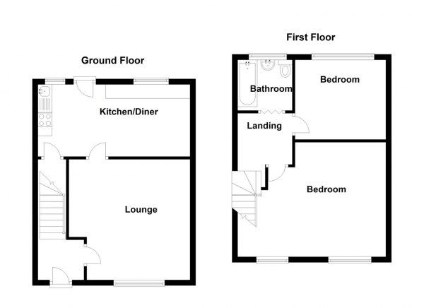 Floor Plan Image for 2 Bedroom End of Terrace House for Sale in Welwyn Avenue, Batley