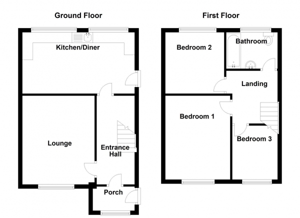 Floor Plan Image for 3 Bedroom Semi-Detached House for Sale in Jenson Avenue, Dewsbury