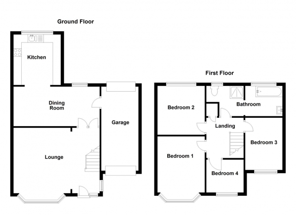 Floor Plan Image for 4 Bedroom Semi-Detached House for Sale in Slipper Lane, Mirfield