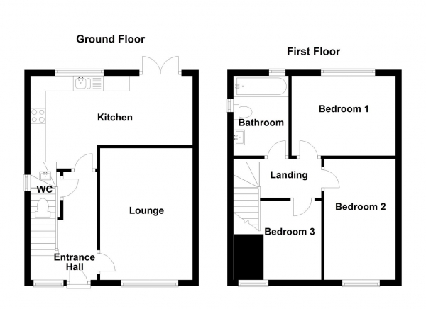 Floor Plan Image for 3 Bedroom Detached House for Sale in Johnson Street, Mirfield