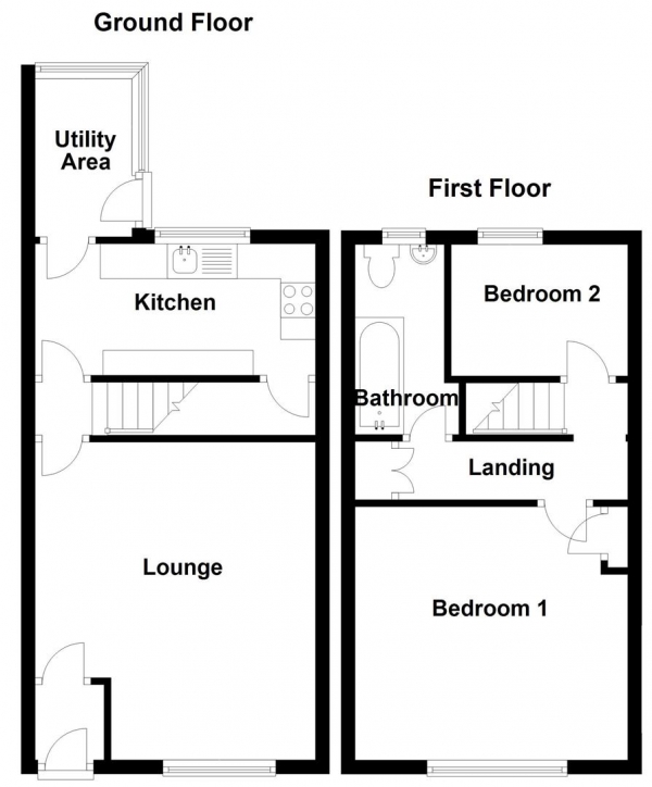 Floor Plan Image for 2 Bedroom Semi-Detached House for Sale in Greenside Road, Mirfield, West Yorkshire