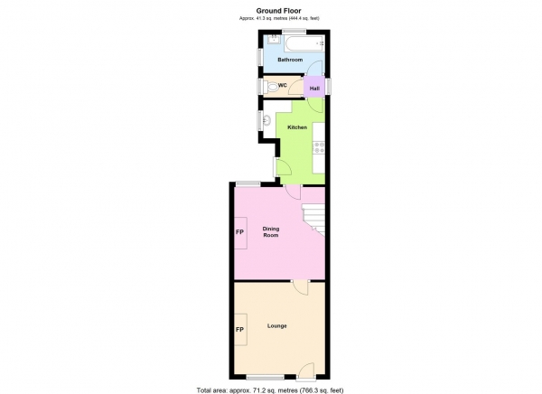 Floor Plan Image for 2 Bedroom Terraced House for Sale in Greenalls Avenue, WARRINGTON, WA4