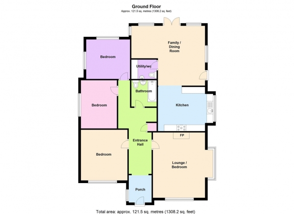 Floor Plan Image for 4 Bedroom Detached Bungalow for Sale in School Lane, ANTROBUS, Northwich, CW9
