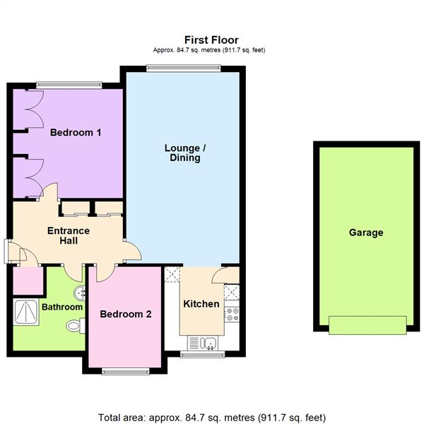 Floor Plan Image for 2 Bedroom Apartment for Sale in Dudlow Green Road, Appleton, Warrington, WA4