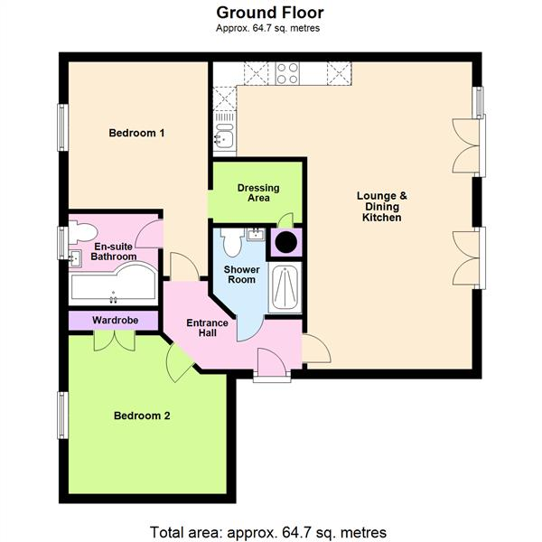 Floor Plan Image for 2 Bedroom Apartment for Sale in Cantilever Gardens, Station Road, Warrington WA4