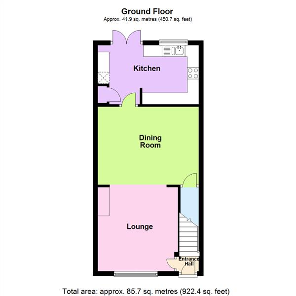 Floor Plan Image for 2 Bedroom Terraced House for Sale in Grange Avenue, Warrington, WA4