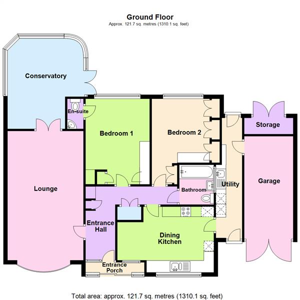 Floor Plan Image for 2 Bedroom Detached Bungalow for Sale in Highfield Avenue, Appleton, Warrington, WA4