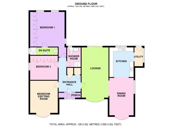 Floor Plan Image for 3 Bedroom Detached Bungalow for Sale in Summerville Gardens, Stockton Heath, Warrington, WA4