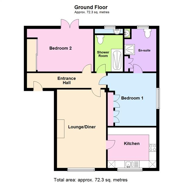 Floor Plan Image for 2 Bedroom Apartment for Sale in Hillside Road, Appleton, Warrington, WA4