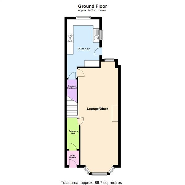 Floor Plan Image for 3 Bedroom Terraced House for Sale in Hawthorne Grove, Stockton Heath, Warrington, WA4