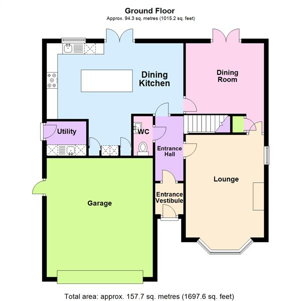 Floor Plan Image for 4 Bedroom Detached House for Sale in Westcliff Gardens, Appleton, Warrington, WA4