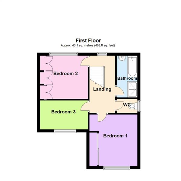 Floor Plan Image for 3 Bedroom Semi-Detached House for Sale in Denbury Avenue, Stockton Heath, Warrington, WA4