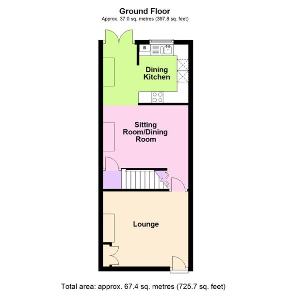 Floor Plan Image for 2 Bedroom Terraced House for Sale in Chapel Lane, Stockton Heath, Warrington, WA4