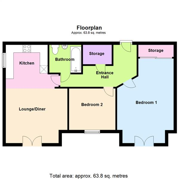 Floor Plan Image for 2 Bedroom Apartment for Sale in Clearwater Quays, Latchford, Warrington, WA4