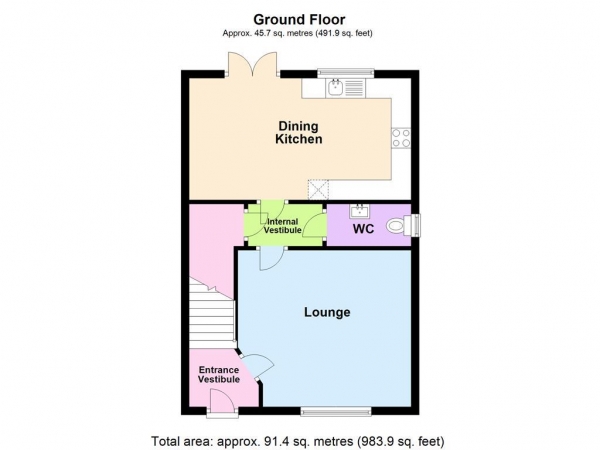 Floor Plan Image for 3 Bedroom Semi-Detached House to Rent in Lambourne Crescent, Orchard Meadows, Warrington