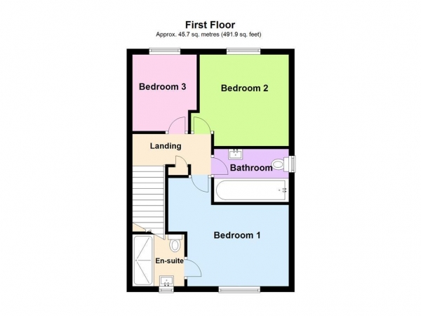 Floor Plan Image for 3 Bedroom Semi-Detached House to Rent in Lambourne Crescent, Orchard Meadows, Warrington