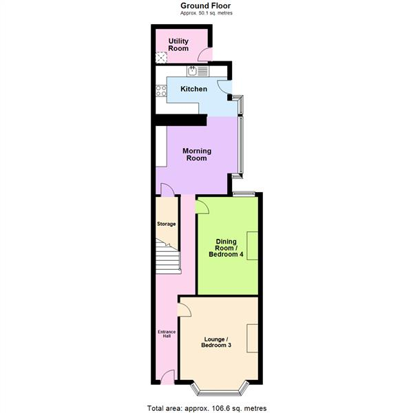 Floor Plan Image for 4 Bedroom Terraced House for Sale in Lovely Lane, Warrington, WA5