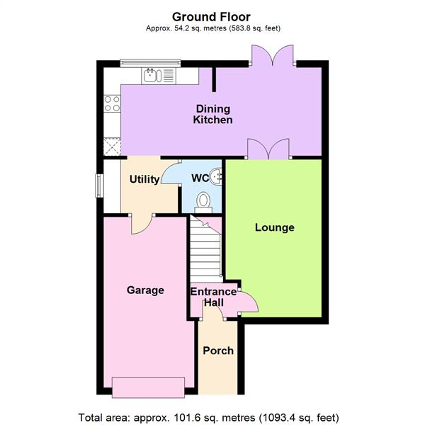 Floor Plan Image for 3 Bedroom Detached House to Rent in Wade Avenue, The Heath, Warrington, WA4