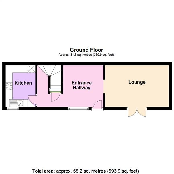 Floor Plan Image for 1 Bedroom Apartment to Rent in London Road, Stockton Heath, Warrington, WA4