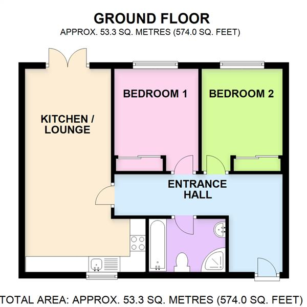 Floor Plan Image for 2 Bedroom Apartment to Rent in Imperial Court, Walton, Warrington, WA4