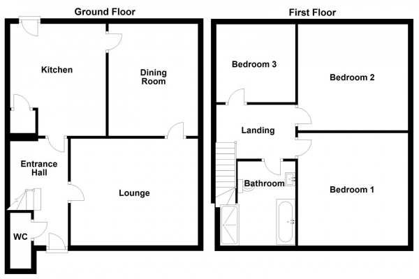 Floor Plan Image for 3 Bedroom Detached House for Sale in Bower Lane, Dewsbury