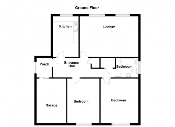 Floor Plan Image for 2 Bedroom Detached Bungalow for Sale in Alma Lane, Heckmondwike