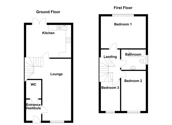 Floor Plan Image for 3 Bedroom Property for Sale in Willow Tree Court, Heckmondwike