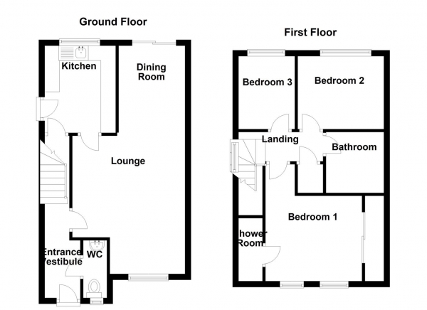 Floor Plan Image for 3 Bedroom Semi-Detached House for Sale in Millbrook Gardens, Dewsbury