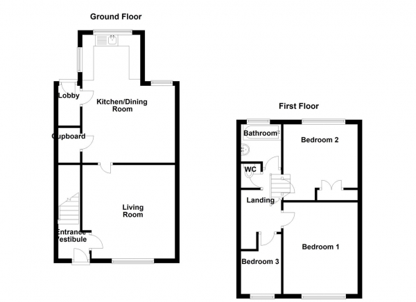 Floor Plan Image for 3 Bedroom Semi-Detached House for Sale in Green Avenue, Heckmondwike