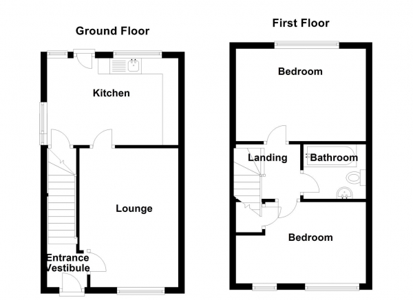 Floor Plan Image for 2 Bedroom Property for Sale in Fieldhead Way, Heckmondwike