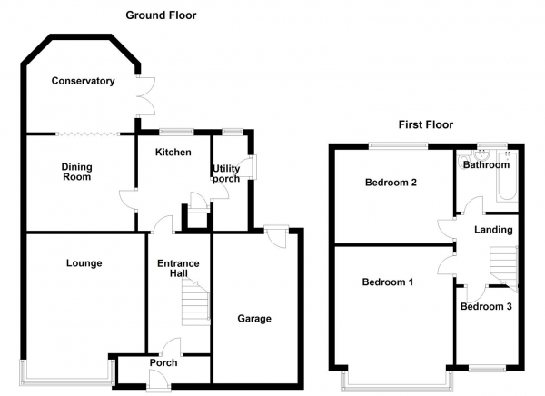 Floor Plan Image for 3 Bedroom Semi-Detached House for Sale in Berwick Avenue, Heckmondwike