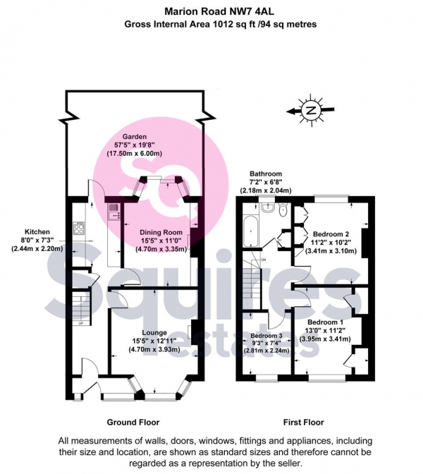 Floor Plan Image for 3 Bedroom End of Terrace House for Sale in Marion Road, Mill Hill, London