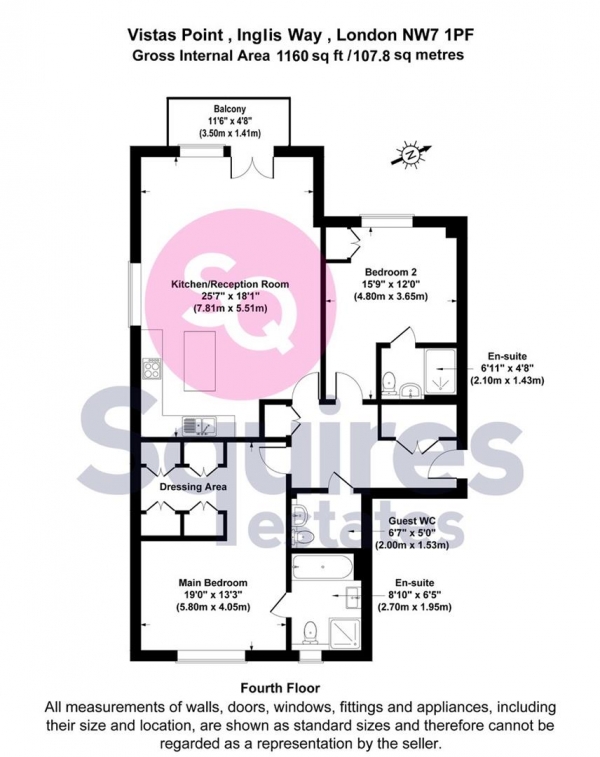 Floor Plan Image for 2 Bedroom Flat for Sale in Inglis Way, London